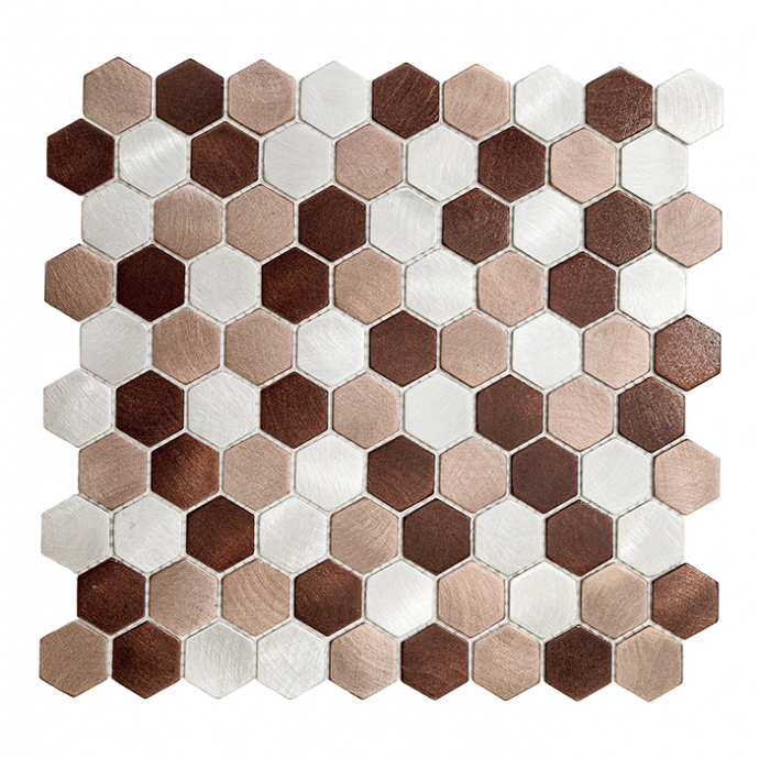 Hexa 30x30 Aluminio Beige Disc | Malla Misiones Deco