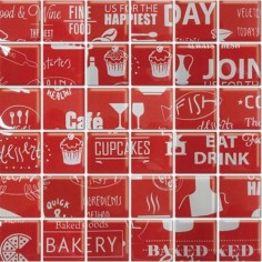 Mosaico Food Rojo 30x30 | Piu