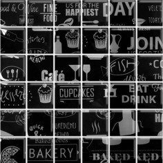 Mosaico Food Negro 30x30 Disc | Piu