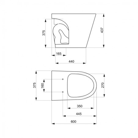 Inodoro Corto Marina 6 Litros Blanco | Ferrum