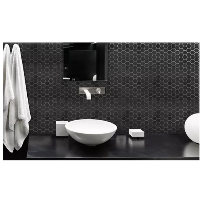 Mosaico Hexa Negro 26x30 Disc - Piu
