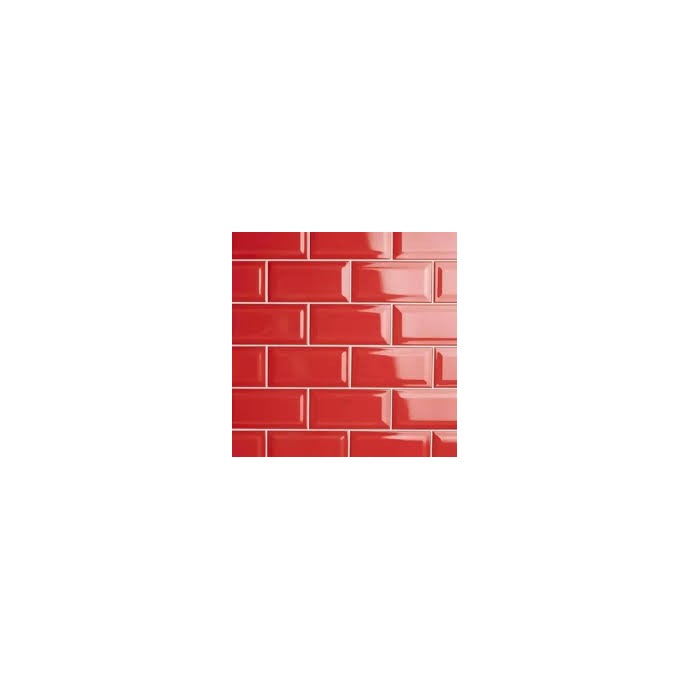 Bisel Rojo Brillante 10x20 1ra Calidad - Ceramica Maja