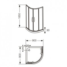 Cabina Curva 90 sin Base Blanca | Ferrum 2