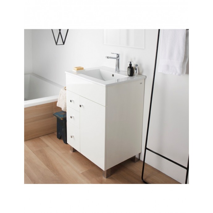 Vanitory de Pie Cadria 60cm 1 Puerta y 2 Cajones Blanco | Ferrum