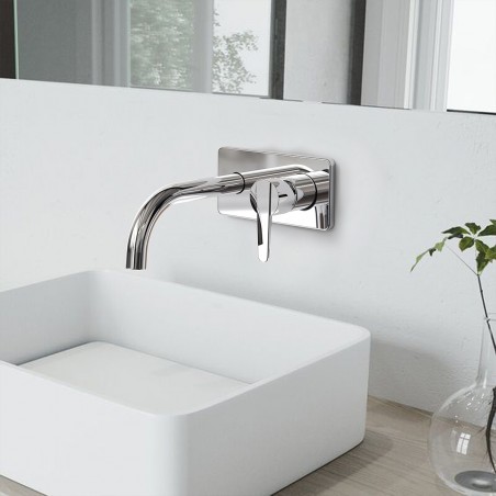 Lavatorio Monocomando de Pared Flat Cromo | Hidromet