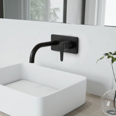 Lavatorio Monocomando de Pared Flat Black | Hidromet 2