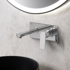 Lavatorio Monocomando de Pared Raptor Cromo | Hidromet 2