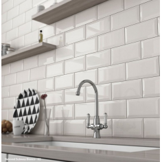 Beveled Subway 7.5x15 Bianco (Caja x 88 Pz.) Ceramica |...