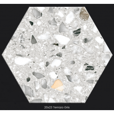 Terrazo 20x23 - Gris Mate - Caja x 25 Pz.| Colores Solidos