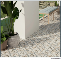 Pontevedra 20x20 - Azul Mate - Caja x 25 Pz.| Colores...