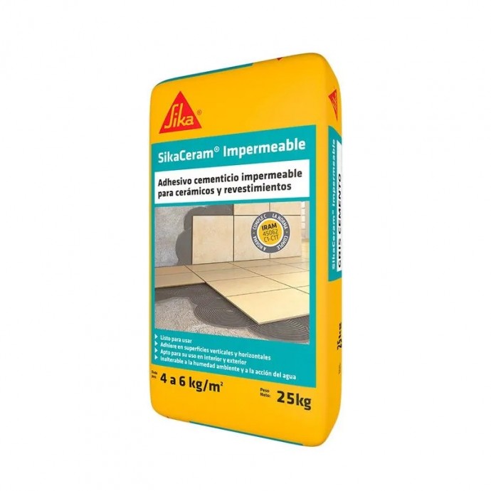 SikaCeram Impermeable - Adhesivo Ceramica - 25Kgs