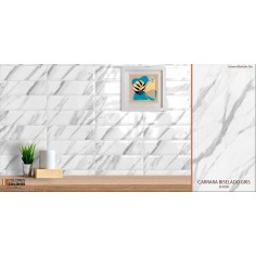 Biselado 8.5x30 Carrara Gris Brillante - Caja x 39 Pz. -...