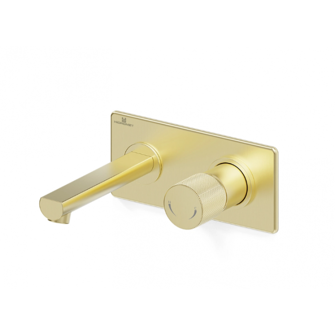 Lavatorio Monocomando de Pared Texture Gold |...